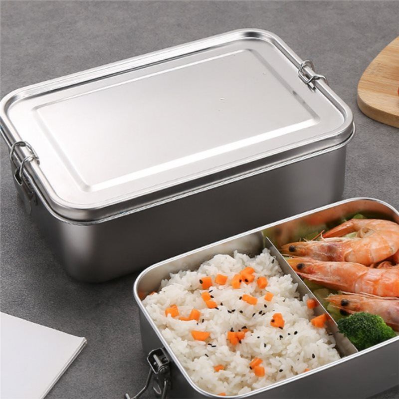 Food Snacks For School - AEE2-กล่องเบนโตะสแตนเลส กล่องอาหารกลางวันโลหะ ภาชนะเก็บอาหารพร้อมคลิปล็อค กล่องอาหารกลางวัน กล่องขนม สำหรับทำงาน