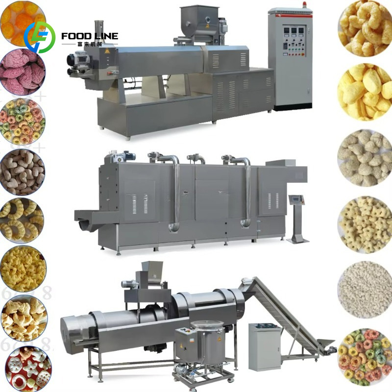 Food Sweet Snacks - เครื่องทำขนมขบเคี้ยวพัฟแบบสกรูคู่ปรับแต่งได้สำหรับทำขนมข้าวโพดอบกรอบ