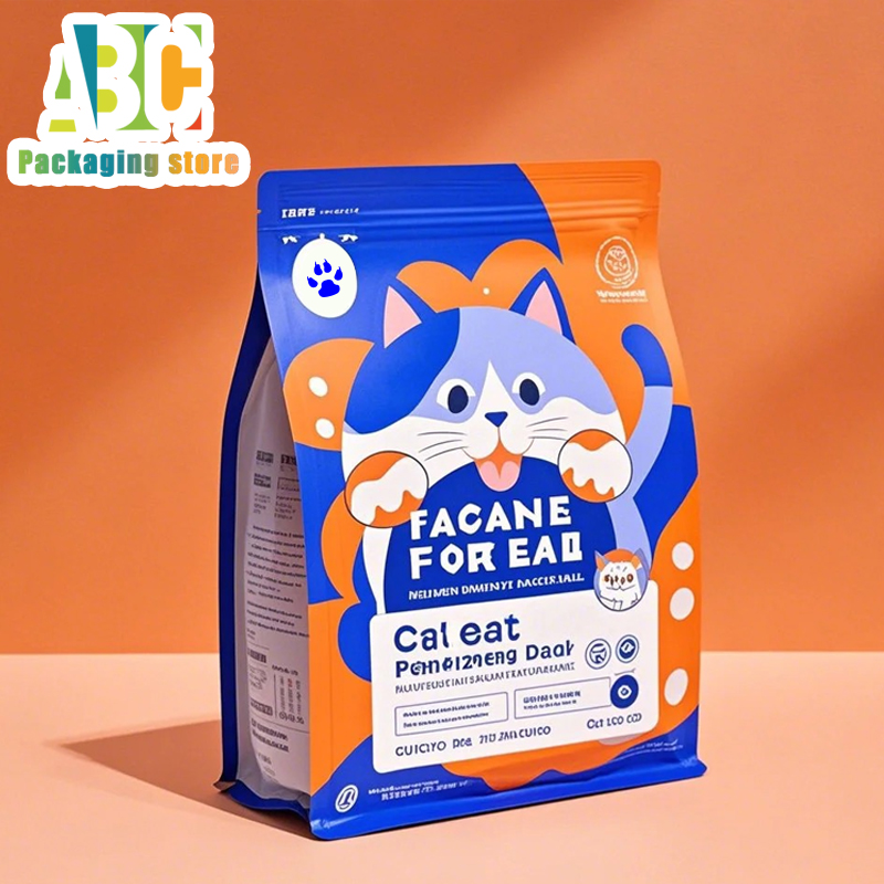 Food Lovers Snacks - ถุงซิปล็อคอะลูมิเนียมฟอยล์แปดเหลี่ยมแบบปิดผนึก พิมพ์ลายตามสั่ง สำหรับบรรจุอาหารแมว อาหารสุนัข และขนมสัตว์เลี้ยง
