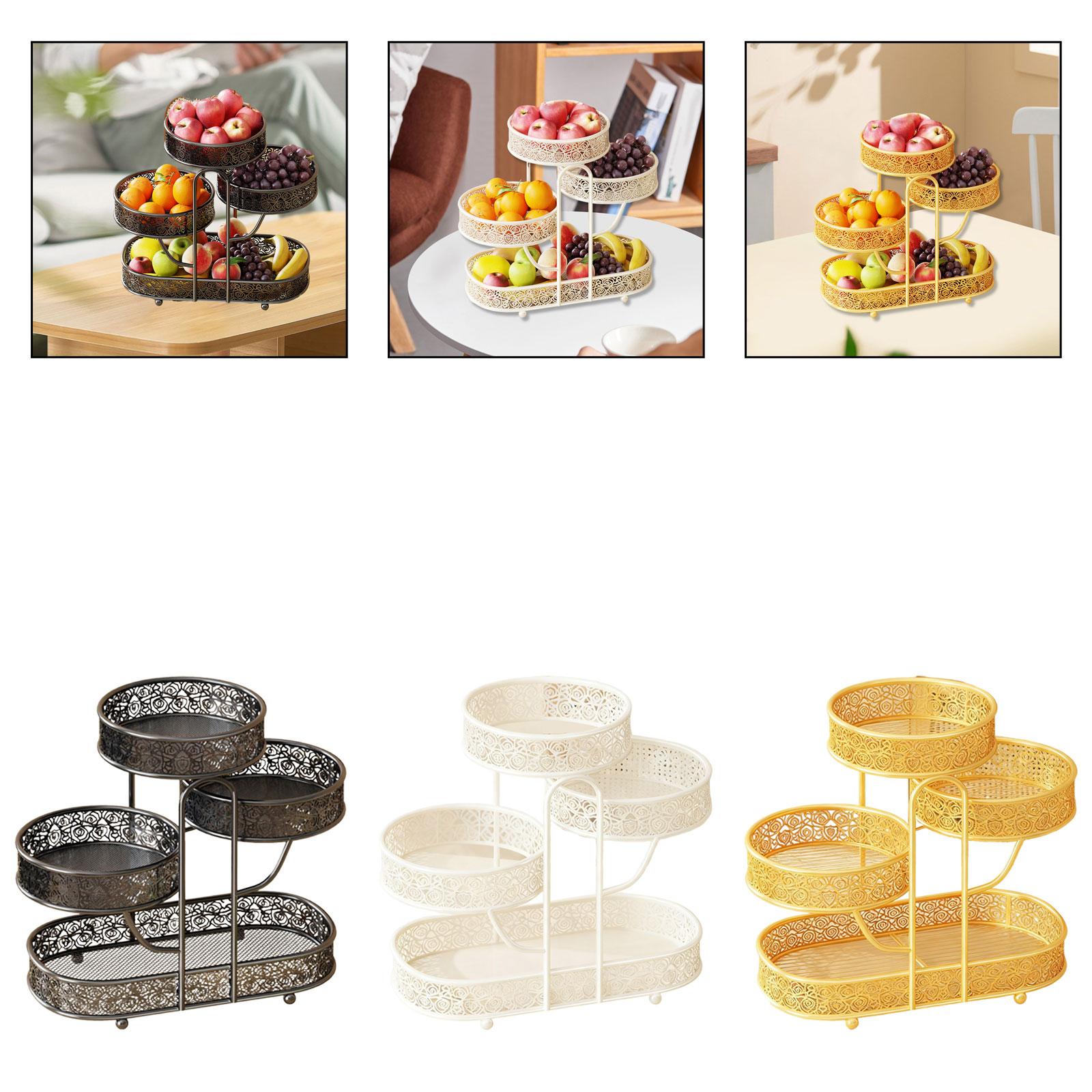 ตะกร้าผลไม้แบบตั้งโต๊ะ 4 ชั้น  - Food Snacks With Iron บทวิจารณ์และราคา