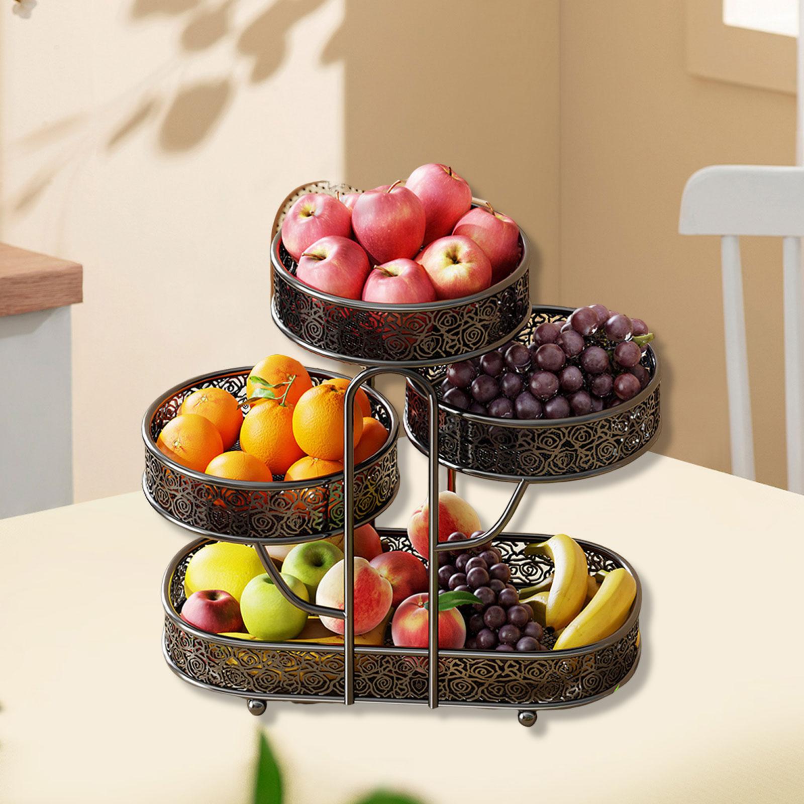 ตะกร้าผลไม้แบบตั้งโต๊ะ 4 ชั้น  - Food Snacks With Iron บทวิจารณ์และราคา