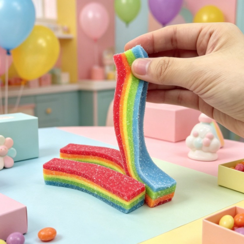 ลูกบอลบีบสีรุ้ง ของเล่นบีบคลาย - Candy Sour Strip บทวิจารณ์และราคา