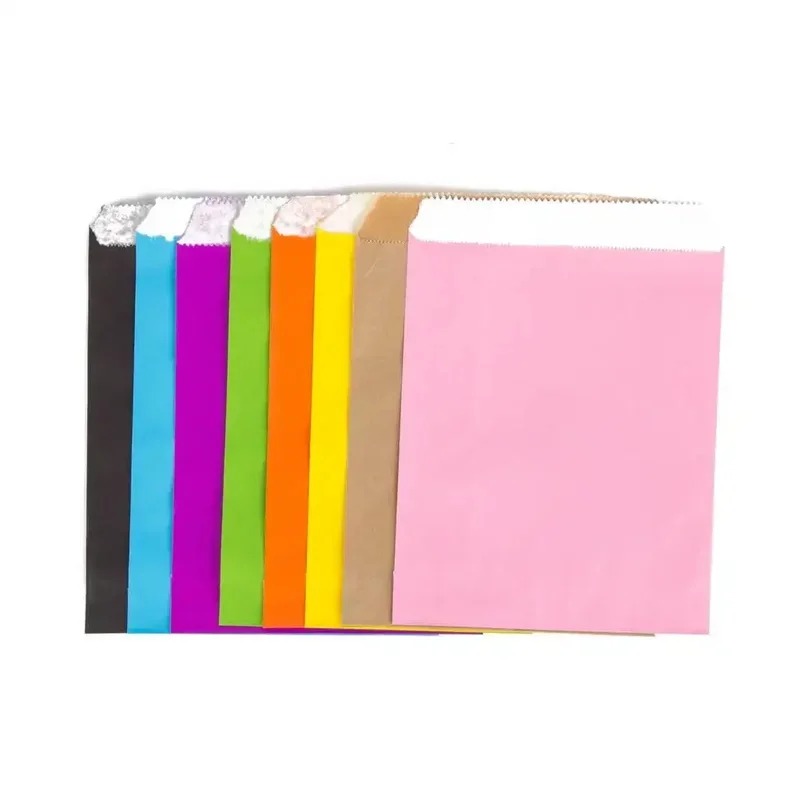 50/100 ชิ้น ถุงกระดาษคราฟท์สี  - Food Snacks For School บทวิจารณ์และราคา