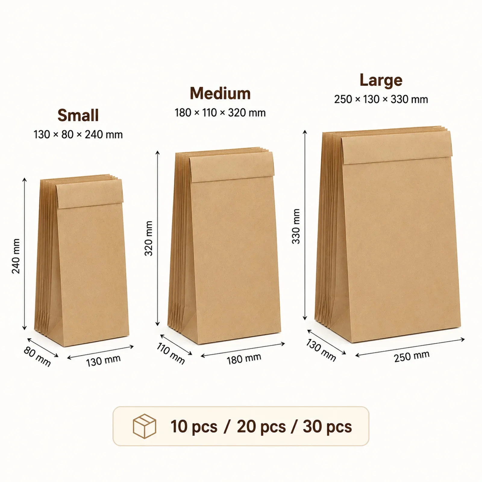 ถุงกระดาษคราฟท์สีน้ำตาลขนาดเล็ - Food Snacks For School บทวิจารณ์และราคา