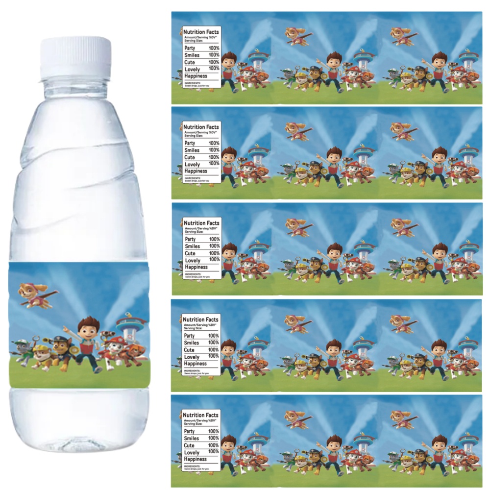 Paw Patrol ขวดน้ําป้ายสติกเกอร - Candy Sour Strip บทวิจารณ์และราคา